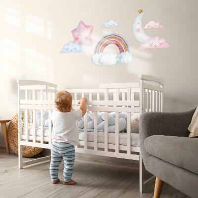 Wall sticker 80x110 Pastel magical sky in watercolor style