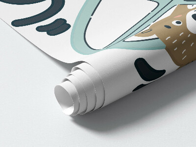 Wall sticker 80x108 Ready to go! Pastel animals in cars