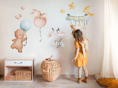 Wall sticker 80x119 Balloon animals in a pastel sky