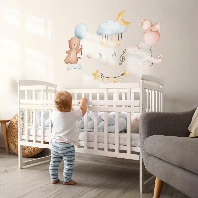 Wall sticker 80x119 Balloon animals in a pastel sky