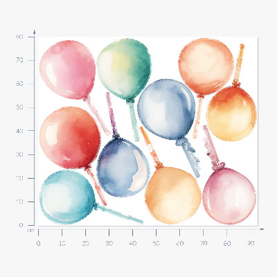 Wall sticker 80x93 Pastel balloons in colorful harmony