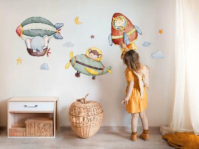 Wall sticker 80x121 Animal flights in a watercolor style