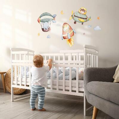Wall sticker 80x121 Animal flights in a watercolor style