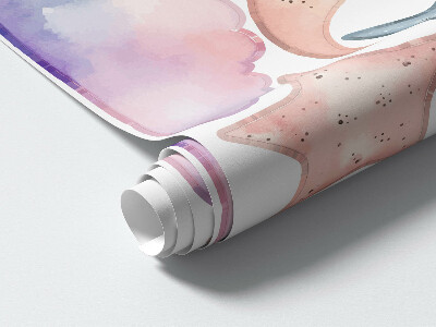 Wall sticker 80x88 Pastel watercolor animals and sky