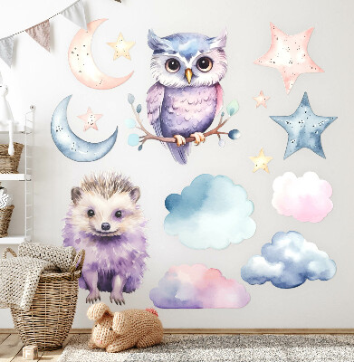 Wall sticker 80x106 Animals in the pastel magic of the night sky
