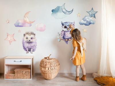 Wall sticker 80x106 Animals in the pastel magic of the night sky