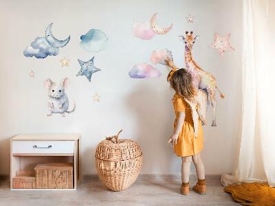 Wall sticker 80x76 Night wonders of nature in a pastel watercolor style