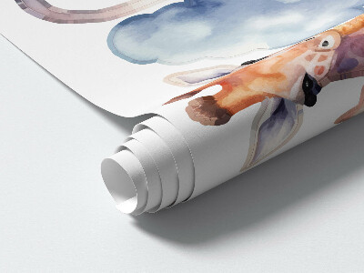 Wall sticker 80x76 Night wonders of nature in a pastel watercolor style