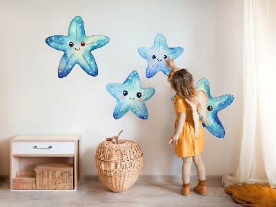 Wall sticker 80x85 Blue starfish in watercolor style