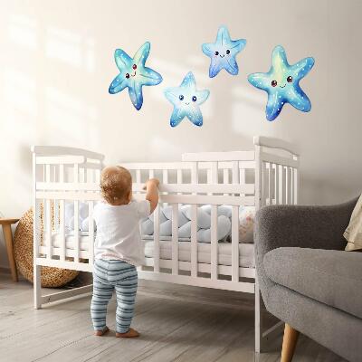 Wall sticker 80x85 Blue starfish in watercolor style