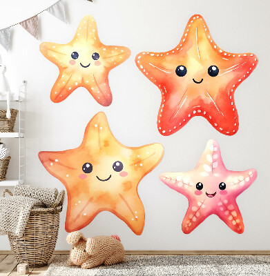 Wall sticker 80x87 Pastel happy starfish in watercolor style