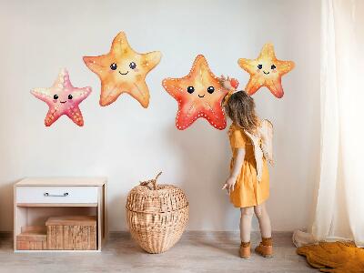 Wall sticker 80x87 Pastel happy starfish in watercolor style
