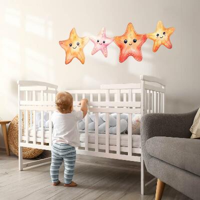 Wall sticker 80x87 Pastel happy starfish in watercolor style
