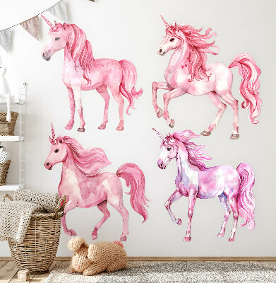 Wall sticker 80x116 Pastel horses and unicorns in watercolor