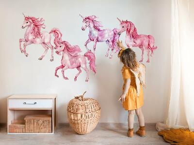 Wall sticker 80x116 Pastel horses and unicorns in watercolor