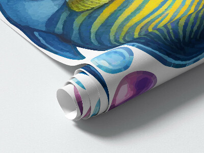 Wall sticker 80x122 The underwater world of colorful watercolor fish