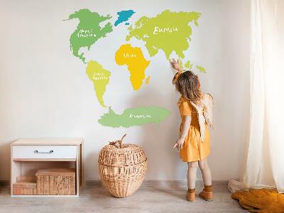 Wall sticker 80x116 Pastel continents map graphic illustration