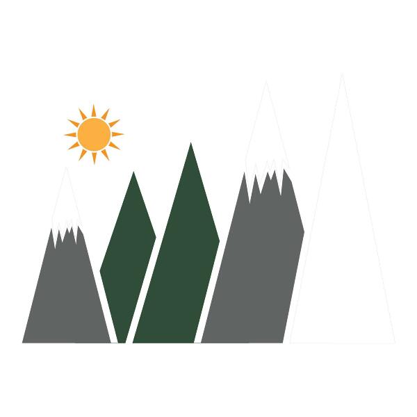 Wall sticker 80x129 Mountain peaks covered with snow illustration