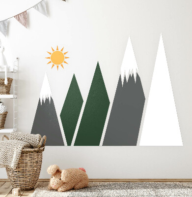 Wall sticker 80x129 Mountain peaks covered with snow illustration