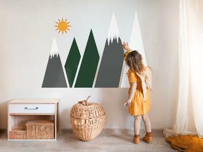 Wall sticker 80x129 Mountain peaks covered with snow illustration