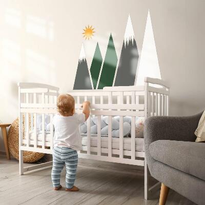 Wall sticker 80x129 Mountain peaks covered with snow illustration