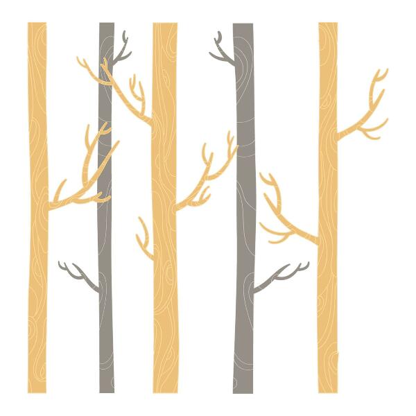 Wall sticker 80x135 Pastel forest with decorative trees