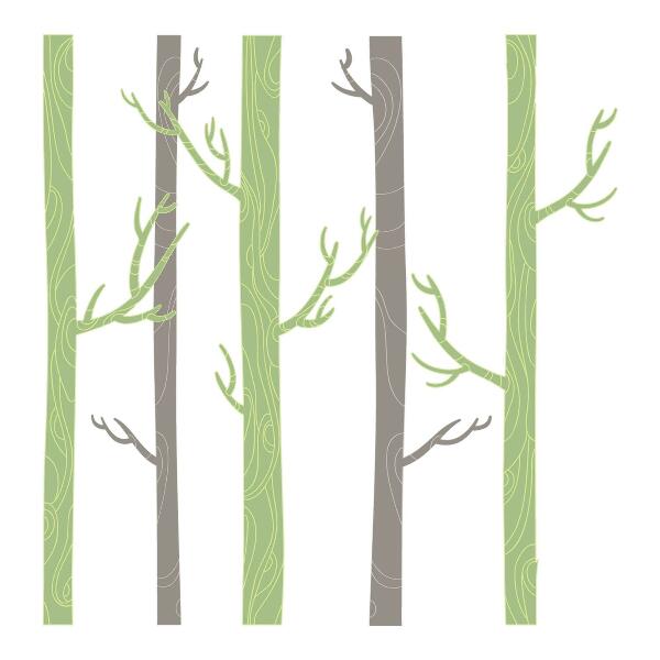 Wall sticker 80x116 Pastel forest with decorative trees