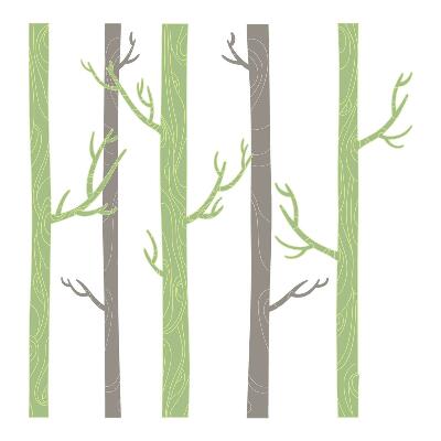 Wall sticker 80x116 Pastel forest with decorative trees