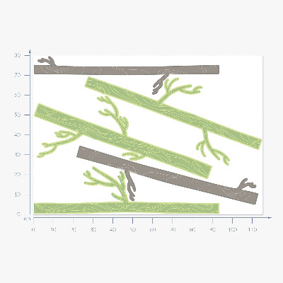 Wall sticker 80x116 Pastel forest with decorative trees