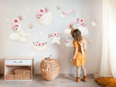 Wall sticker 80x111 Floral sky in watercolor boho style