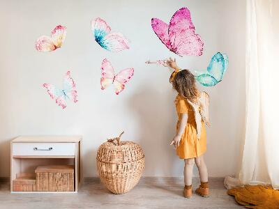 Wall sticker 80x129 Key with pastel butterflies in a watercolor style