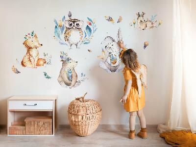 Wall sticker 80x96 Forest animals in pastels in boho style