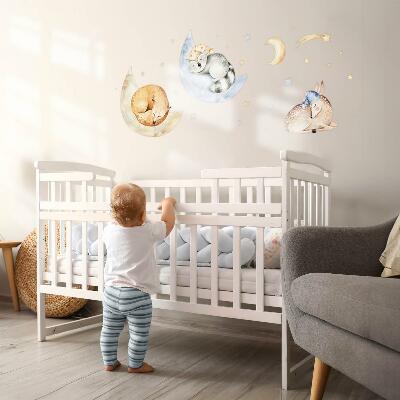 Wall sticker 80x115 Pastel forest animals in watercolor space
