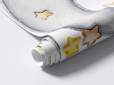Wall sticker 80x109 Pastel animals in the clouds and stars