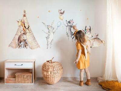 Wall sticker 80x130 Pastel forest animals in a watercolor style