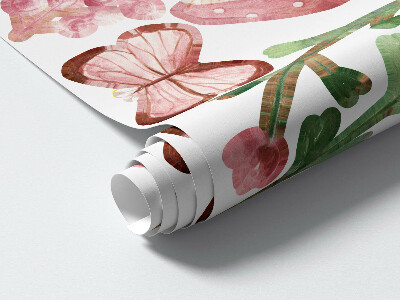 Wall sticker 80x118 Forest animals in pastel watercolor with deer patterns