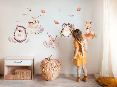 Wall sticker 80x95 Forest creatures in pastel watercolor