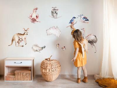Wall sticker 80x101 Australian fauna in delicate pastels