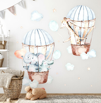 Wall sticker 80x117 Pastel watercolor balloons with pendants