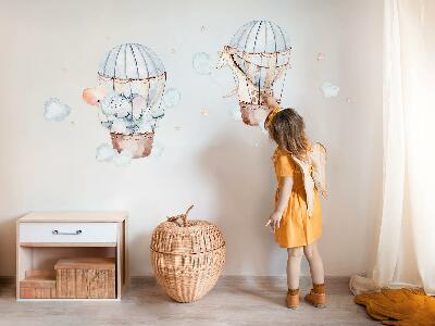 Wall sticker 80x117 Pastel watercolor balloons with pendants