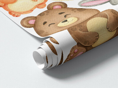 Wall sticker 80x86 Forest animals and plants in a watercolor style