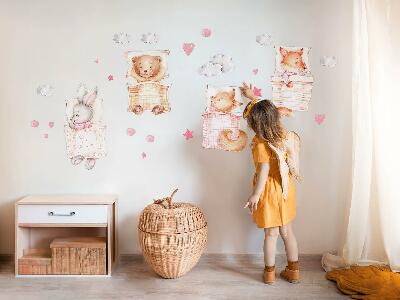 Wall sticker 80x108 Adorable animals in pastel watercolor style