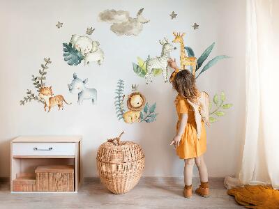 Wall sticker 80x127 Adorable animals in pastel boho style