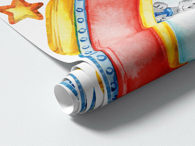 Wall sticker 80x140 Colorful animals in watercolor space