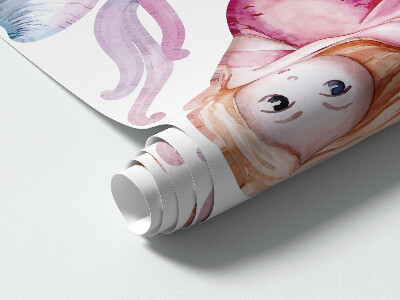 Wall sticker 80x101 An underwater land of pastel mermaids and fauna