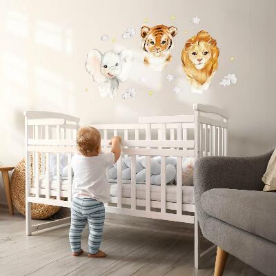 Wall sticker 80x127 Animals in the clouds in watercolor style
