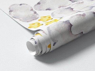 Wall sticker 80x127 Animals in the clouds in watercolor style