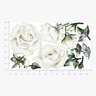 Wall sticker 80x137 Floral motifs in pastel watercolors