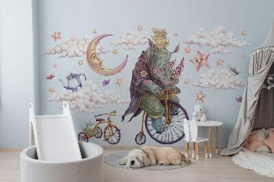 Wall sticker 80x102 The pastel world of animals in a cartoon form