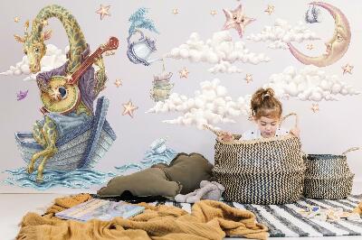 Wall sticker 80x113 Pastel animals in a cartoon style
